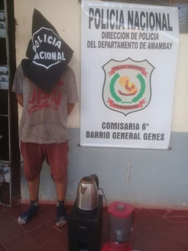 PJC: Joven recién salido de la cárcel fue detenido por hurto domiciliario