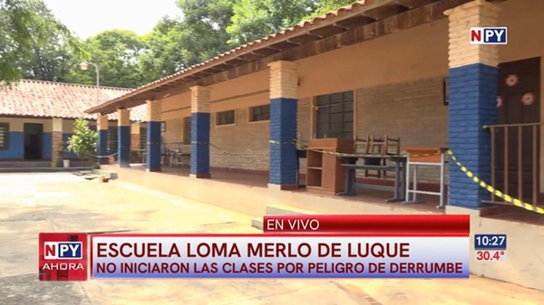 Riesgo de derrumbe frustró inicio de clases en escuela de Luque - Noticias Paraguay
