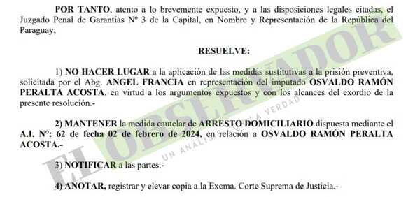 Arresto domiciliario y permiso para trabajar son incompatibles, afirma jueza