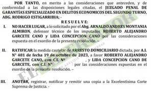 Juez descarta hechos nuevos y mantiene arresto domiciliario a miembros del clan Garcete