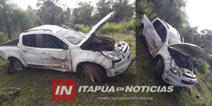 CAMIONETA VOLCÓ EN SAN PEDRO DEL PARANÁ  - Itapúa Noticias