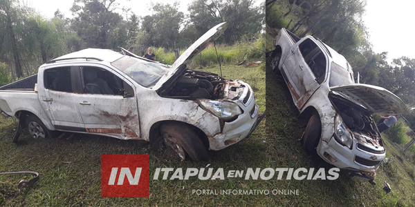 CAMIONETA VOLCÓ EN SAN PEDRO DEL PARANÁ - Itapúa Noticias