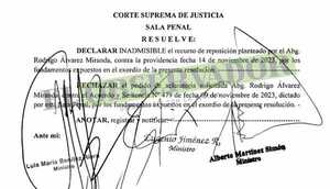 Sala Penal declara inadmisibilidad de aclaratoria por su irrecurribilidad