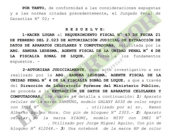 Peritarán teléfono de funcionaria “traga chip” del IPS y otros 25 dispositivos más