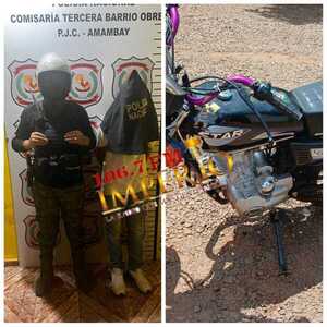 Tras persecución, detienen a un menor con motocicleta hurtada de un colegio - Radio Imperio 106.7 FM