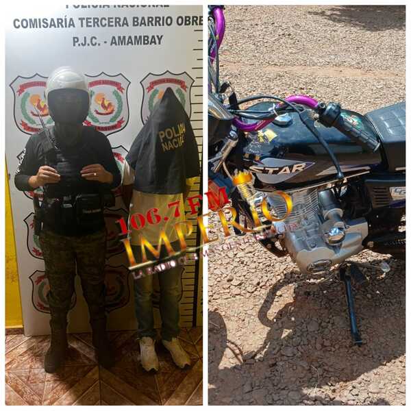 Tras persecución, detienen a un menor con motocicleta hurtada de un colegio - Radio Imperio 106.7 FM