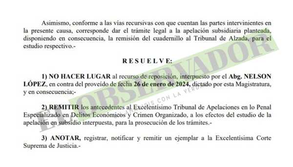 Rechazan intervención de abogado como defensor de un cuarto procesado por el caso A Ultranza Py