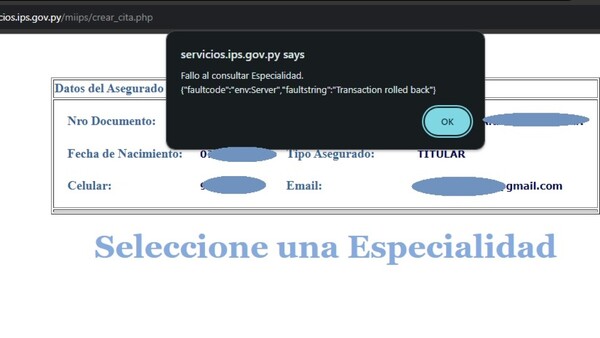 Sistema web de agendamientos del IPS, otra vez al borde del colapso
