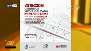 Tramo de la avenida Eusebio Ayala estará cerrado por obras - Noticias Paraguay