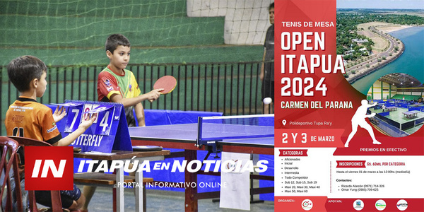 “OPEN ITAPÚA 2024” DE TENIS DE MESA TENDRÁ LUGAR EN CARMEN DEL PARANÁ - Itapúa Noticias