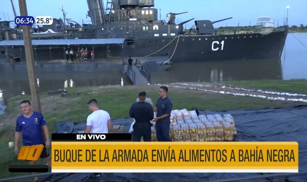 Buque de la Armada traslada alimentos a familias aisladas en Bahía Negra | Telefuturo