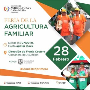 Invitan a la ciudadanía a visitar la Feria de Agricultura Familiar en la Costanera de Asunción