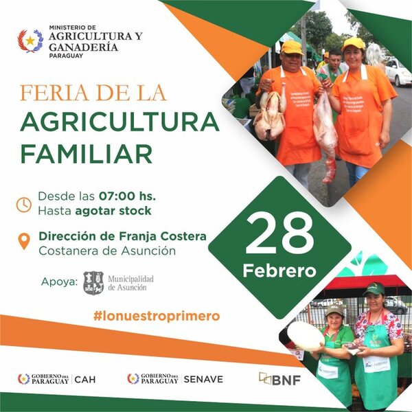Invitan a la ciudadanía a visitar la Feria de Agricultura Familiar en la Costanera de Asunción