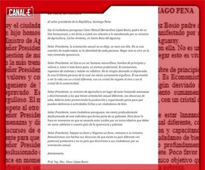 “Soy un ciudadano paraguayo, padre de un hijo homosexual…”