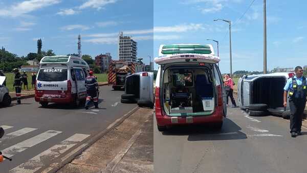 Otro choque con vuelco se registró en el centro de Encarnación