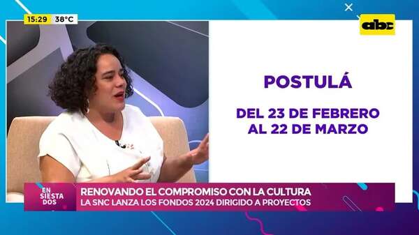 Video: la Secretaría Nacional de Cultura lanza los fondos de Cultura 2024 dirigido a proyectos - Ensiestados - ABC Color