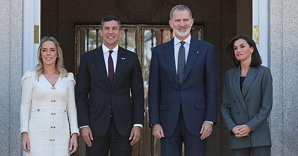 Santiago Peña se reunió con el presidente y el rey de España en el cierre de su visita oficial