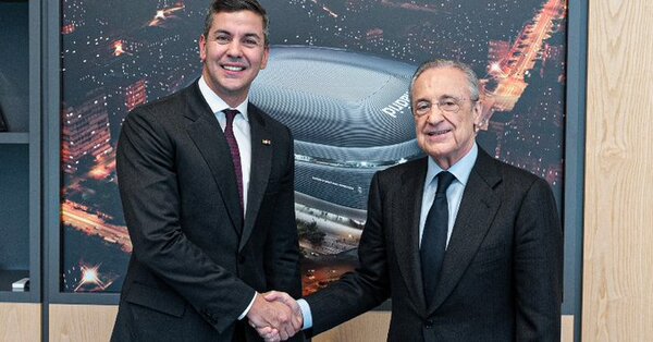 Florentino Pérez recibe al presidente de Paraguay en la Ciudad Real Madrid