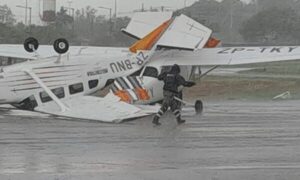 (VIDEO). ¡Aijue! Tormentaza tumbó hasta avionetas