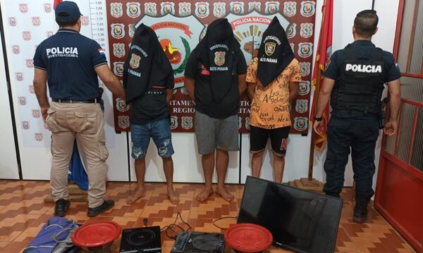 Tres aprehendidos por hurto domiciliario