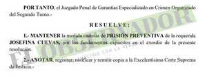 Juez rechaza circunstancia familiar y mantiene prisión a imputada en caso Dakovo