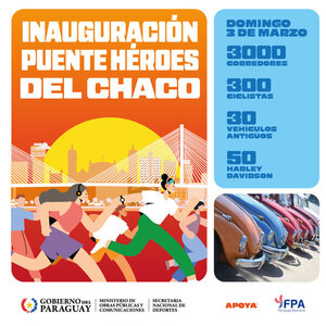 Más de 3 mil personas ya se anotaron para la Corre Caminata inaugural del Puente Héroes del Chaco - .::Agencia IP::.