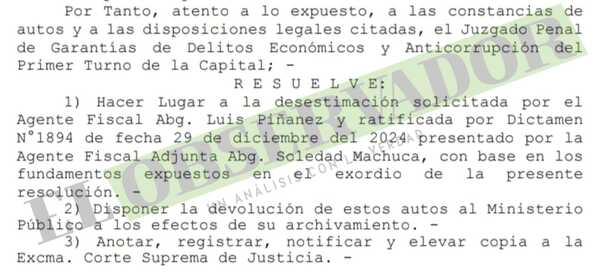 Juez hace lugar a desestimación de causa para exjefe policial por prescripción