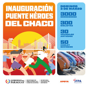 Más de 3.000 personas ya se anotaron para la correcaminata inaugural del Puente Héroes del Chaco - ADN Digital