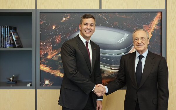Florentino Pérez del Real Madrid recibió al presidente de la República