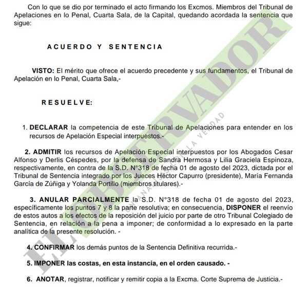 Cámara anula parcialmente condena a odontóloga y bioquímica por muerte de paciente y ordena nueva medición de pena