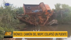 ¿Víctimas de su propia desidia? Camión del MOPC colapsó un puente - Noticias Paraguay