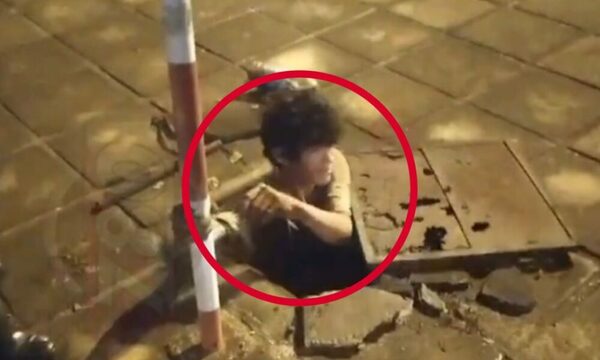 Ladrón “topo” sacó la cabeza y fue detenido por la poli