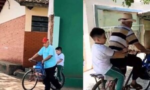 Sobre una bicicleta, abuelo busca a su nieto de la escuela y es viral – Prensa 5