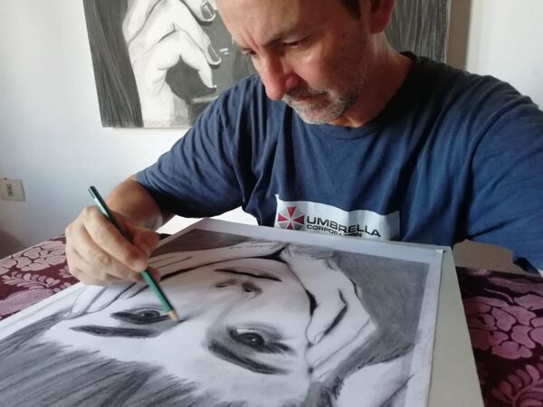 Angel Rozzano, el artista plástico que retrata a los famosos