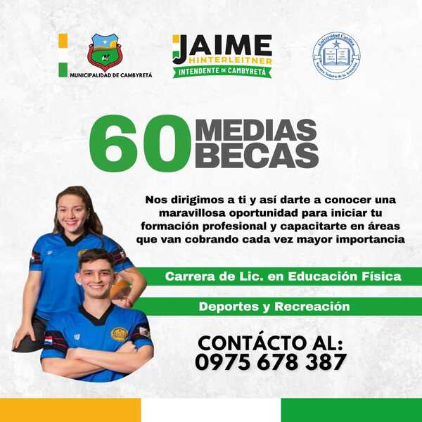Gobierno municipal logra medias becas para jóvenes de Cambyretá