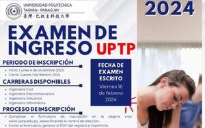 Abren periodo de inscripción a carreras de ingeniería en la Universidad Politécnica Taiwán – Paraguay