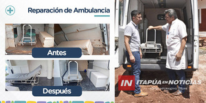 GOBERNACIÓN DE ITAPÚA REPARÓ AMBULANCIA UTILIZADA POR USF DE ARROYO PORÁ - Itapúa Noticias