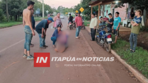 MOTOCICLISTAS RESULTARON HERIDAS TRAS CAÍDA EN CAMBYRETÁ  - Itapúa Noticias
