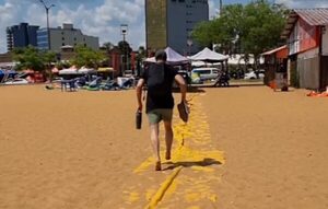 (VIDEO)Dallys Ferreira mostró el mal rato de su ména en la playa