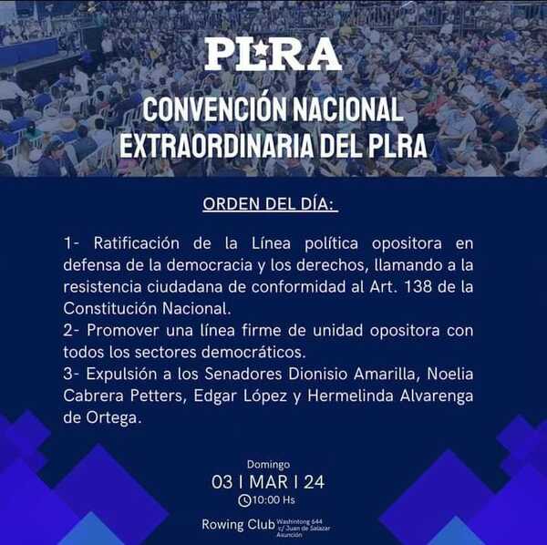 Convención liberal: definirán situación de 4 senadores «satélites» | 1000 Noticias