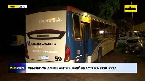 Video: Vendedor ambulante sufrió fractura expuesta - ABC Noticias - ABC Color