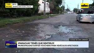 San Lorenzo: Sortean vouchers para vehículos afectados por baches  - ABC Noticias - ABC Color