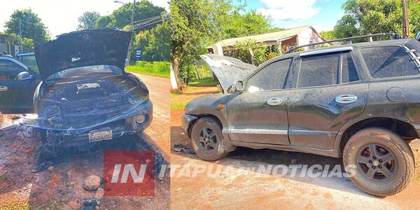 INCENDIO PARCIAL EN VEHÍCULO EN CAMBYRETA CENTRO - Itapúa Noticias