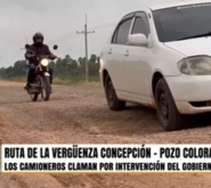 Camioneros sufren la calamitosa ruta Concepción - Pozo Colorado - Paraguay.com