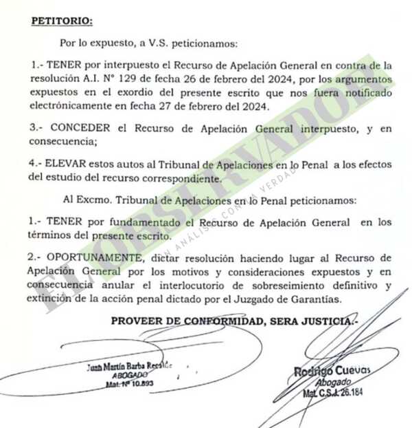 Caso Renato: Apelan sobreseimiento y califican de poco creíble la “duda insuperable”