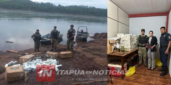 INCAUTAN CAJAS DE CIGARRILLOS A ORILLAS DEL RÍO PARANÁ - Itapúa Noticias