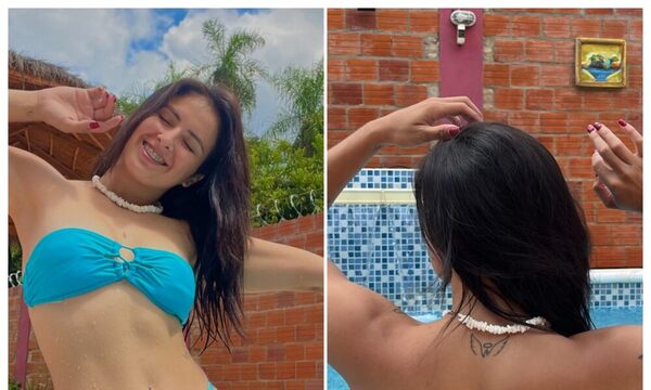 (VIDEO)Arquera sexy hizo topless en una piscina