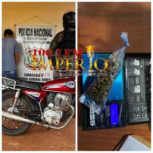 Menor cae con motocicleta hurtada y porciones de drogas en General Genes - Radio Imperio 106.7 FM