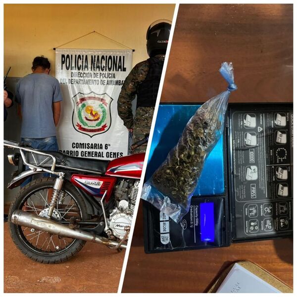 PJC: Menor cae con motocicleta hurtada y porciones de drogas en General Genes