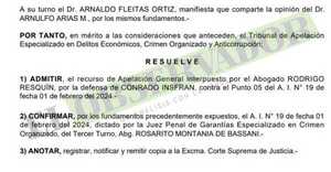 Conrado Insfrán afrontará juicio oral y público, confirma la Cámara de Apelación